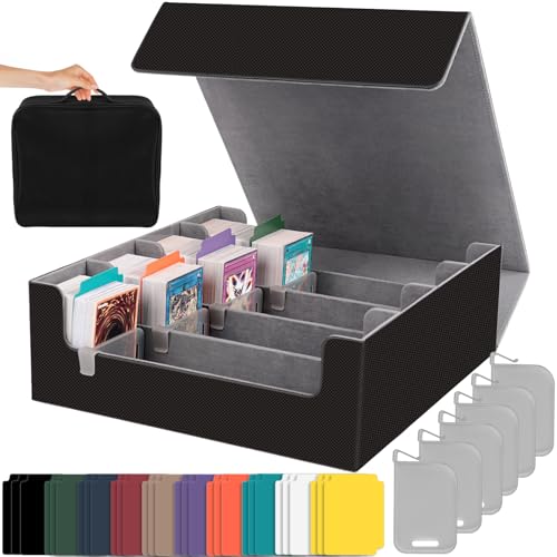 3200+ Sammelkarten Aufbewahrungsbox - 4-reihige Kartendeckbox mit 30 Trennwänden, 6 Kunststoff-Clips, tragbare Handtasche, PU-Leder Magnetverschluss-Design, geeignet für TCG, YuGiOh, Sportkarten 3200+ Sammelkarten Aufbewahrungsbox - 4-reihige Kartendeckbox mit 30 Trennwänden, 6 Kunststoff-Clips, tragbare Handtasche, PU-Leder Magnetverschluss-Design, geeignet für TCG, YuGiOh, Sportkarten von Budiwati