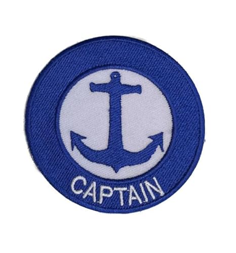Budodrake Nautische Aufnäher Set, Kapitän, Crew, Chief Mate Patches, Marineblau-Weiß, Baumwolle (Captain) von Budodrake