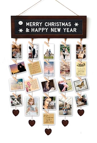 Filz-Briefbrett mit 340 Buchstaben und 30 Clips, rustikaler Bilderrahmen, Collage, Wanddekoration, Schild, mehrere Fotos, Karten, Organizer, 40 x 12 cm, Walnussholz Filz-Briefbrett mit 340 Buchstaben und 30 Clips, rustikaler Bilderrahmen, Collage, Wanddekoration, Schild, mehrere Fotos, Karten, Organizer, 40 x 12 cm, Walnussholz von Buecasa