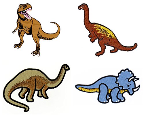 Dinosaurier Aufnäher 4 Stück Bügelbild Patch von Bügelbilder Set