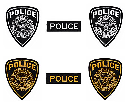 USA United States Police Polizei Abzeichen Aufnäher 6 Stück Bügelbild Patch von Bügelbilder Set