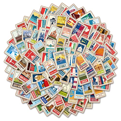 Buer Homie 100 Stück Aufkleber, Weltreise Wahrzeichen Themen, Wasserdicht, Glitzer, Bunt, Aufkleber, Sticker von Buer Homie