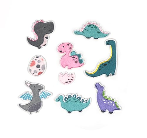 Buer Homie flicken zum aufbügeln kinder, patches zum aufbügeln, bügel patches (Dino 9 Stück) von Buer Homie