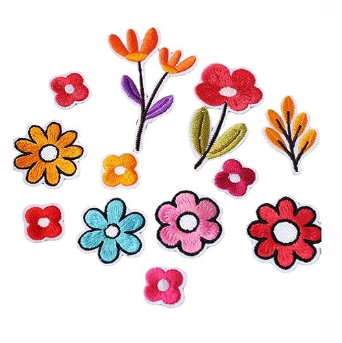 Buer Homie flicken zum aufbügeln kinder, patches zum aufbügeln, bügel patches (Mini Bloemen 12 stuks) von Buer Homie