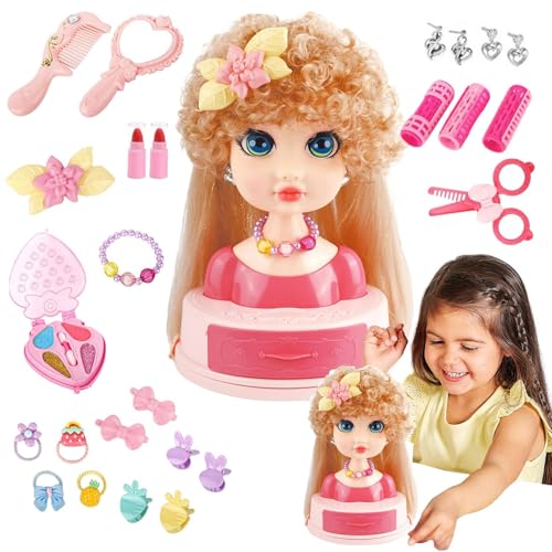 Buerfu 26Stk. Schminkpuppe Frisierkopf Für Kinder, 20cm Schminkkopf Puppe Stylingkopf Puppenkopf Zum Frisieren Mit Schminke Und Haarstyling Zubehör Buerfu 26Stk. Schminkpuppe Frisierkopf Für Kinder, 20cm Schminkkopf Puppe Stylingkopf Puppenkopf Zum Frisieren Mit Schminke Und Haarstyling Zubehör von Buerfu