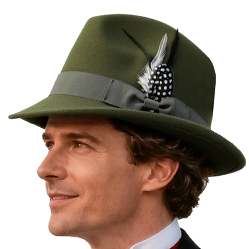 Buerfu Oktoberfest Hüte | Festival Kopfbedeckungen für Herren | Eleganter Filzhut für Erwachsene Bierfest Traditionelle Aktivitäten Foto von Buerfu