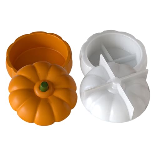 Kürbis Silikonform Mit Deckel, Vielseitige Gießform Für Kerzenhalter Teelicht & Vorratsdosen - Lebensmittelechter Silikon Behälter Für DIY Kerzengießen, Süßigkeiten, Backen Kürbis Silikonform Mit Deckel, Vielseitige Gießform Für Kerzenhalter Teelicht & Vorratsdosen - Lebensmittelechter Silikon Behälter Für DIY Kerzengießen, Süßigkeiten, Backen von Buerfu