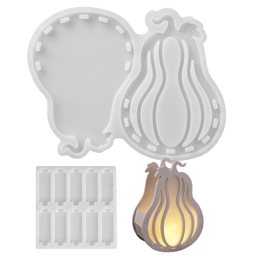 Kürbis Silikonform Set, Halloween 3D Gießform Für Kerzen Aus & Gipsfiguren,Kerzenhalter Gießform Herbst Gipsformen Zum Gießen Für D-iy Handwerk Kürbis Silikonform Set, Halloween 3D Gießform Für Kerzen Aus & Gipsfiguren,Kerzenhalter Gießform Herbst Gipsformen Zum Gießen Für D-iy Handwerk von Buerfu