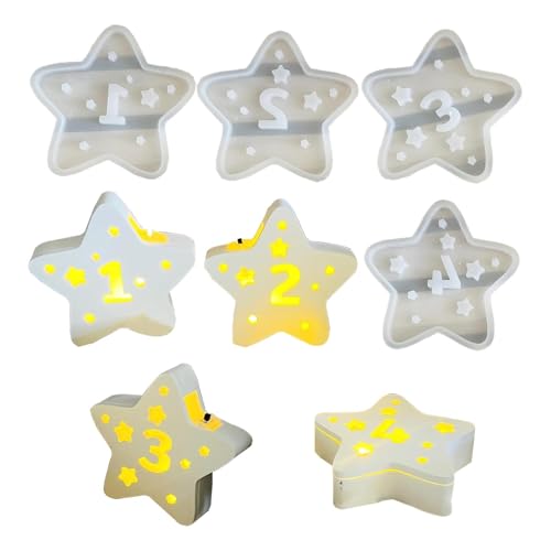Silikonform Kerzenhalter Stern4 Stück,Silikonform Zahlen 1-4 Gießform Kerzenhalter,Silikonformen Gießformen Kerzenhalter Stern Für D-IY Weihnachten Deko Silikonform Kerzenhalter Stern4 Stück,Silikonform Zahlen 1-4 Gießform Kerzenhalter,Silikonformen Gießformen Kerzenhalter Stern Für D-IY Weihnachten Deko von Buerfu