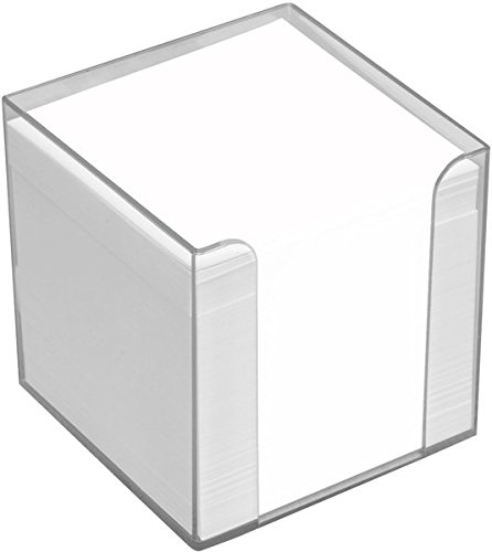 Büroring Zettelbox transparent Kunststoff, 9x9x9cm, weißes Papier von Büroring