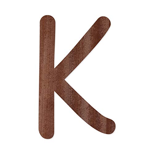 Bütic GmbH Holz Buchstaben aus dunklem Echtholzfurnier - Comic Sans MS - Wunschtext/Schriftzug mit Größenauswahl, Größe:20cm, Buchstaben:großes K von Bütic GmbH