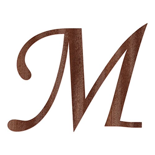 Bütic GmbH Holz-Furnier Buchstaben - MT - Schriftzug aus dunklem 0,6mm Echtholzfurnier - Größenauswahl, Größe:10cm, Buchstaben:großes M von Bütic GmbH