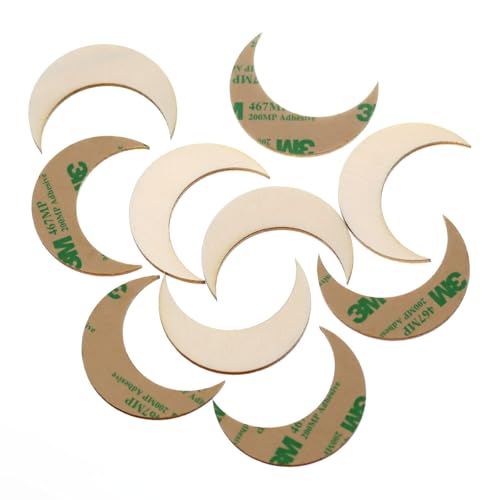 Bütic GmbH Holz Monde 1-10cm selbstklebend ideal als Wanddeko zum Basteln und bemalen, Größe:Mond 5cm, Pack mit:100 Stück von Bütic GmbH