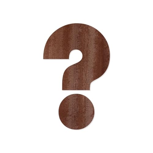 Bütic GmbH Holz Zahlen aus dunklem Echtholzfurnier - Bauhaus93 - inkl. Satz- und Sonderzeichen - Größenauswahl, Größe:20cm, Zahlen/Sonderzeichen:Fragezeichen von Bütic GmbH