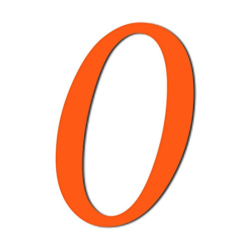 Bütic GmbH Plexiglas® Zahlen hellblau/orange - MT - Satz- und Sonderzeichen - 3mm Acrylglas, Größe:Höhe 10cm, Zahlen/Sonderzeichen:0 in orange von Bütic GmbH