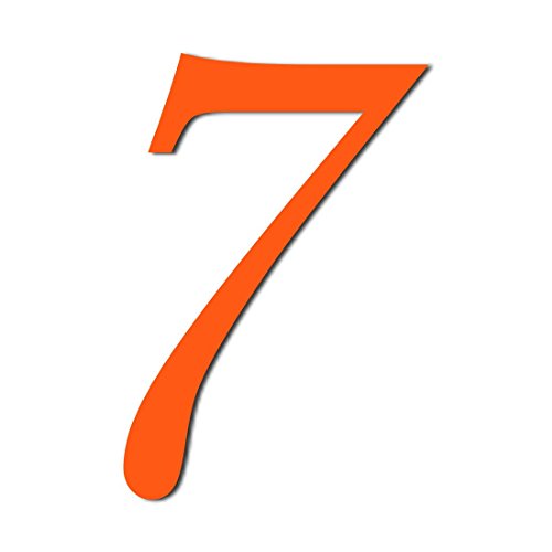 Bütic GmbH Plexiglas® Zahlen hellblau/orange - MT - Satz- und Sonderzeichen - 3mm Acrylglas, Größe:Höhe 10cm, Zahlen/Sonderzeichen:7 in orange von Bütic GmbH