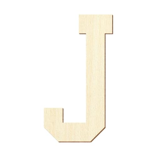 Bütic GmbH Sperrholz Buchstaben - College Block - Wunschtext/Schriftzug - Pappel 3mm, Größe:10cm, Buchstaben:großes J von Bütic GmbH