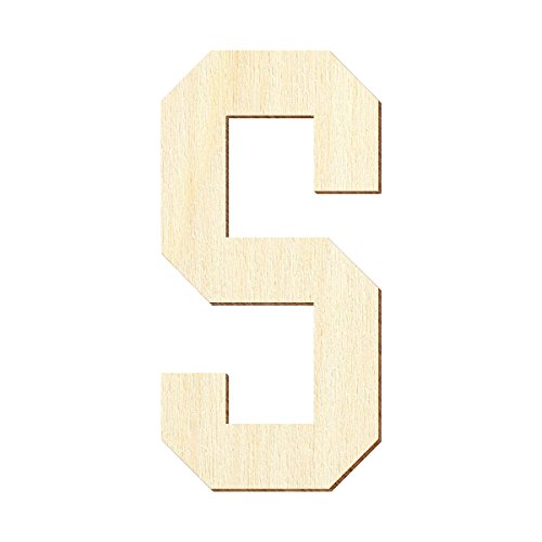 Bütic GmbH Sperrholz Buchstaben - College Block - Wunschtext/Schriftzug - Pappel 3mm, Größe:20cm, Buchstaben:großes S von Bütic GmbH