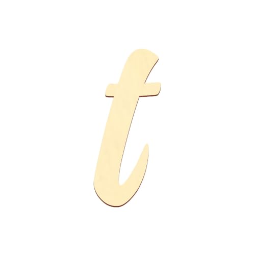 Bütic GmbH Sperrholz Buchstaben - HiltonScript - Wunschtext/Schriftzug mit Größenauswahl - Pappel 3mm, Größe:10cm, Buchstaben:kleines t von Bütic GmbH