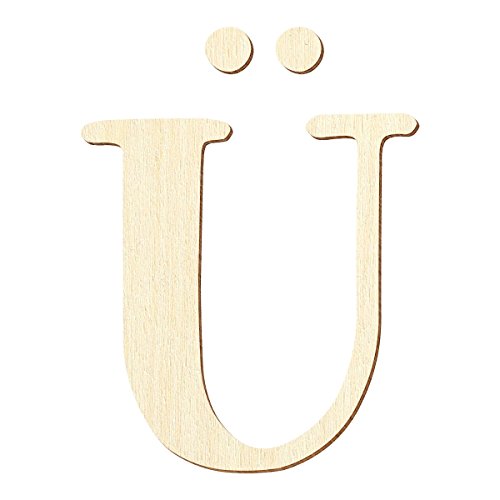 Bütic GmbH Sperrholz Buchstaben - Magnolia - Wunschtext/Schriftzug mit Auswahl - Pappel 3mm, Größe:20cm, Buchstaben:großes Ü von Bütic GmbH