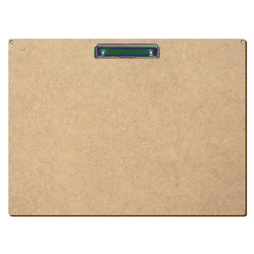 Bütic HDF/MDF Klemmbrett Standardform für DIN A3 A4 A5 A6 Clipboard mit 2 Ösen aus 3mm starkem HDF, Format:A3 quer, Klemme:Bügelklemme Regenbogen von Bütic GmbH