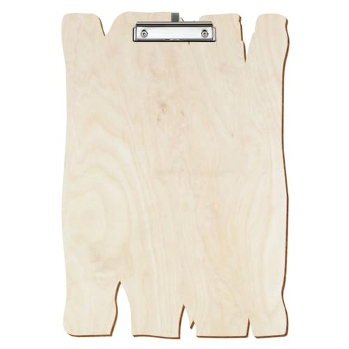 Bütic Holz Klemmbrett Holzbrettform Birke natur für DIN A3 A4 A5 A6 aus 3 mm Birkensperrholz und mit widerstandsfähigem Klarlack versiegelt, Format:A3 hoch, Klemme:Bügelklemme Silber Stifthalter von Bütic GmbH