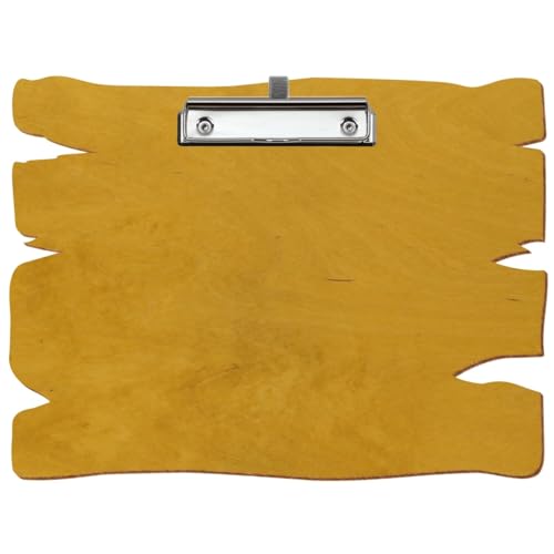 Bütic Holz Klemmbrett Holzbrettform Eiche hell für DIN A3 A4 A5 A6 aus 3 mm Birkensperrholz und mit widerstandsfähigem Klarlack versiegelt, Format:A4 quer, Klemme:Bügelklemme Silber Stifthalter von Bütic GmbH