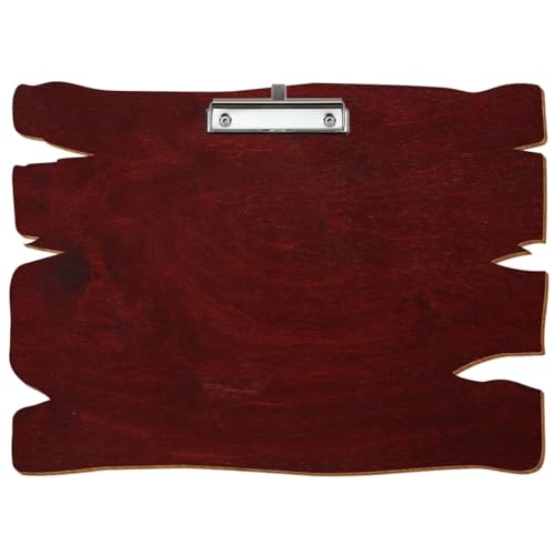 Bütic Holz Klemmbrett Holzbrettform Mahagoni für DIN A3 A4 A5 A6 aus 3mm Birkensperrholz mit widerstandsfähigem Klarlack versiegelt, Format:A3 quer, Klemme:Bügelklemme Silber Stifthalter von Bütic GmbH