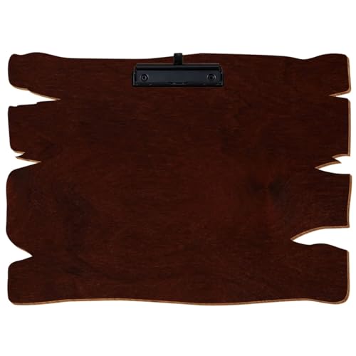 Bütic Holz Klemmbrett Holzbrettform Nussbaum dunkel für DIN A3 A4 A5 A6 aus 3mm Birkensperrholz mit widerstandsfähigem Klarlack versiegelt, Format:A3 quer, Klemme:Bügelklemme Schwarz Stifthalter von Bütic GmbH