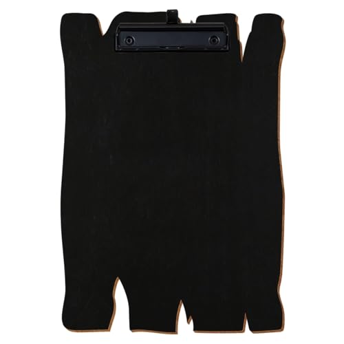 Bütic Holz Klemmbrett Holzbrettform Schwarz für DIN A3 A4 A5 A6 aus 3mm Birkensperrholz und mit widerstandsfähigem Klarlack versiegelt, Format:A4 hoch, Klemme:Bügelklemme Schwarz Stifthalter von Bütic GmbH
