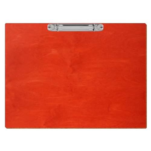 Bütic Holz Klemmbrett Ringbuch Brett farbig - für DIN A3 A4 A5 aus 3 mm Birkensperrholz und mit widerstandsfähigem Klarlack versiegelt, Format:A4 quer, Farbe:Scharlachrot von Bütic GmbH