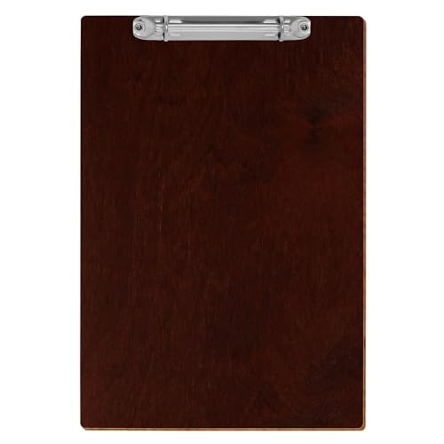 Bütic Holz Klemmbrett Ringbuch Brett farbig - für DIN A3 A4 A5 aus 3 mm Birkensperrholz und mit widerstandsfähigem Klarlack versiegelt, Format:A4 hoch, Farbe:Nussbaum dunkel von Bütic GmbH