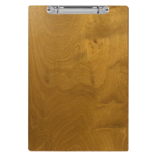 Bütic Holz Klemmbrett Ringbuch Brett farbig - für DIN A3 A4 A5 aus 3 mm Birkensperrholz und mit widerstandsfähigem Klarlack versiegelt, Format:A4 hoch, Farbe:Nussbaum hell von Bütic GmbH