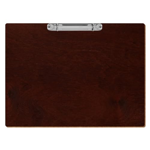 Bütic Holz Klemmbrett Ringbuch Brett farbig - für DIN A3 A4 A5 aus 3 mm Birkensperrholz und mit widerstandsfähigem Klarlack versiegelt, Format:A4 quer, Farbe:Nussbaum dunkel von Bütic GmbH