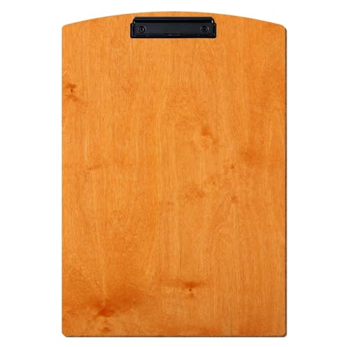 Bütic Holz Klemmbrett Segmentform Toscana für DIN A3 A4 A5 A6 aus 3 mm Birkensperrholz und mit widerstandsfähigem Klarlack versiegelt, Format:A3 hoch, Klemme:Bügelklemme schwarz von Bütic GmbH