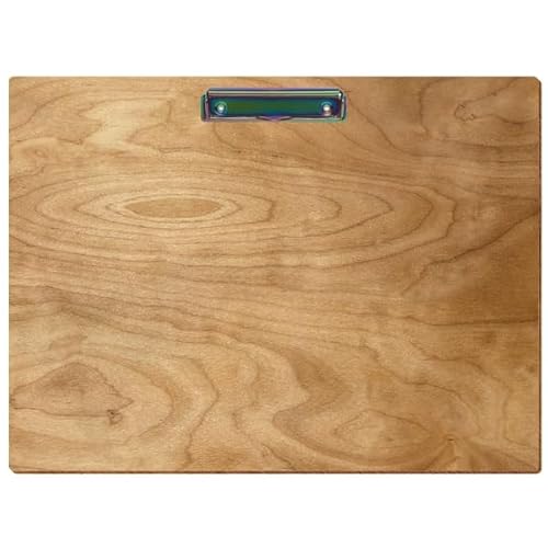Bütic Holz Klemmbrett Standardform Birke rustikal für DIN A3 A4 A5 A6 aus 3 mm Birkensperrholz und mit widerstandsfähigem Klarlack versiegelt, Format:A3 quer, Klemme:Bügelklemme Regenbogen von Bütic GmbH
