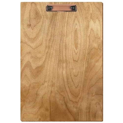 Bütic Holz Klemmbrett Standardform Birke rustikal für DIN A3 A4 A5 A6 aus 3 mm Birkensperrholz und mit widerstandsfähigem Klarlack versiegelt, Format:A3 hoch, Klemme:Bügelklemme Kupfer von Bütic GmbH