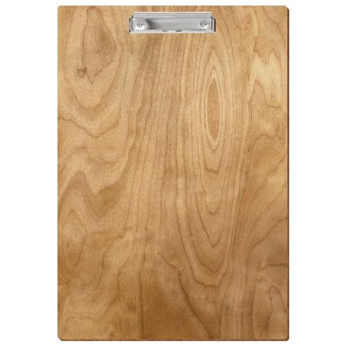 Bütic Holz Klemmbrett Standardform Birke rustikal für DIN A3 A4 A5 A6 aus 3 mm Birkensperrholz und mit widerstandsfähigem Klarlack versiegelt, Format:A3 hoch, Klemme:Bügelklemme silber carbon von Bütic GmbH