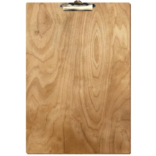 Bütic Holz Klemmbrett Standardform Birke rustikal für DIN A3 A4 A5 A6 aus 3 mm Birkensperrholz und mit widerstandsfähigem Klarlack versiegelt, Format:A3 hoch, Klemme:Zahnklemme antik von Bütic GmbH