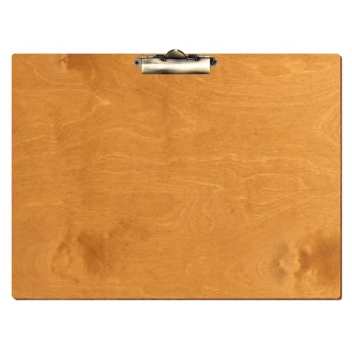 Bütic Holz Klemmbrett Standardform Birnbaum für DIN A3 A4 A5 A6 aus 3 mm Birkensperrholz und mit widerstandsfähigem Klarlack versiegelt, Format:A3 quer, Klemme:Zahnklemme antik von Bütic GmbH