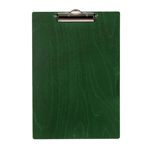 Bütic Holz Klemmbrett Standardform Clipboard A4 aus 3 mm Birkensperrholz und mit widerstandsfähigem Klarlack versiegelt, Farbe:Dunkelgrün von Bütic GmbH