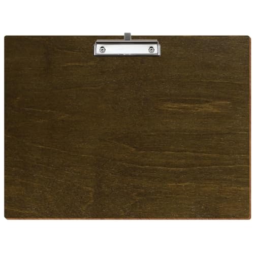 Bütic Holz Klemmbrett Standardform Haselnuss für DIN A3 A4 A5 A6 aus 3 mm Birkensperrholz und mit widerstandsfähigem Klarlack versiegelt, Format:A3 quer, Klemme:Bügelklemme Silber Stifthalter von Bütic GmbH