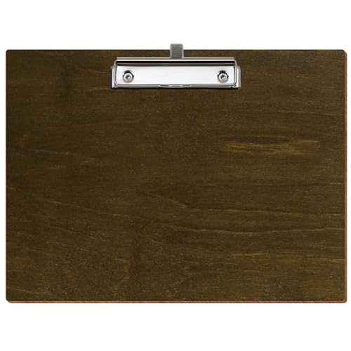 Bütic Holz Klemmbrett Standardform Haselnuss für DIN A3 A4 A5 A6 aus 3 mm Birkensperrholz und mit widerstandsfähigem Klarlack versiegelt, Format:A4 quer, Klemme:Bügelklemme Silber Stifthalter von Bütic GmbH