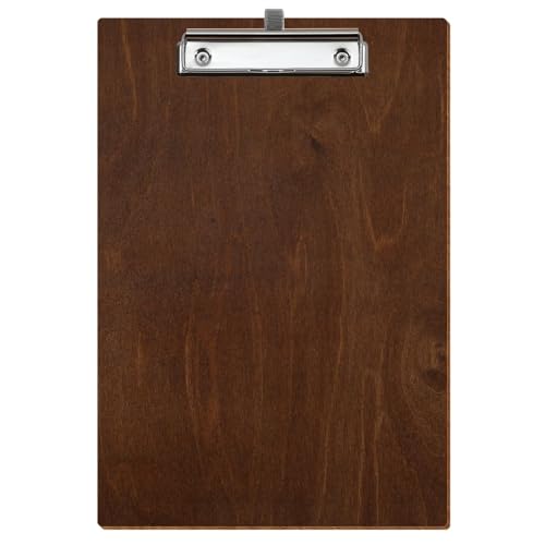 Bütic Holz Klemmbrett Standardform Kastanie für DIN A3 A4 A5 A6 aus 3 mm Birkensperrholz und mit widerstandsfähigem Klarlack versiegelt, Format:A4 hoch, Klemme:Bügelklemme Silber Stifthalter von Bütic GmbH