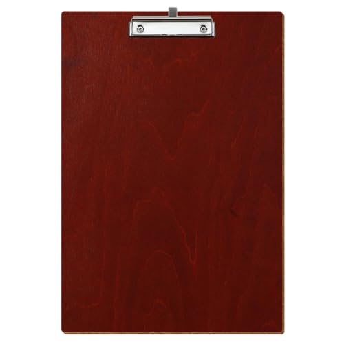 Bütic Holz Klemmbrett Standardform Kirschbaum dunkel für DIN A3 A4 A5 A6 aus 3 mm Birkensperrholz und mit widerstandsfähigem Klarlack versiegelt, Format:A3 hoch, Klemme:Bügelklemme Silber Stifthalter von Bütic GmbH