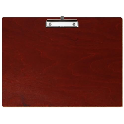 Bütic Holz Klemmbrett Standardform Kirschbaum dunkel für DIN A3 A4 A5 A6 aus 3 mm Birkensperrholz und mit widerstandsfähigem Klarlack versiegelt, Format:A3 quer, Klemme:Bügelklemme Silber Stifthalter von Bütic GmbH