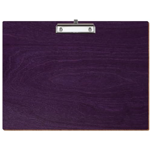 Bütic Holz Klemmbrett Standardform Lila für DIN A3 A4 A5 A6 aus 3 mm Birkensperrholz und mit widerstandsfähigem Klarlack versiegelt, Format:A3 quer, Klemme:Bügelklemme Silber Stifthalter von Bütic GmbH