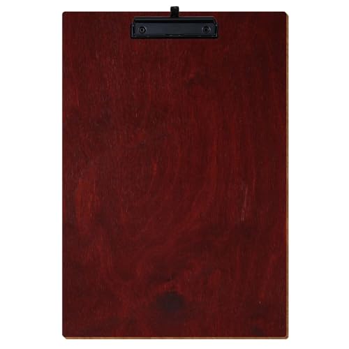 Bütic Holz Klemmbrett Standardform Mahagoni für DIN A3 A4 A5 A6 aus 3 mm Birkensperrholz und mit widerstandsfähigem Klarlack versiegelt, Format:A3 hoch, Klemme:Bügelklemme Schwarz Stifthalter von Bütic GmbH