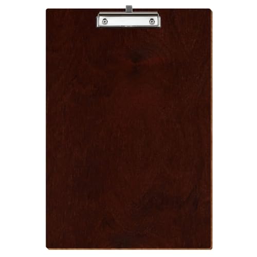 Bütic Holz Klemmbrett Standardform Nussbaum dunkel für DIN A3 A4 A5 A6 aus 3 mm Birkensperrholz und mit widerstandsfähigem Klarlack versiegelt, Format:A3 hoch, Klemme:Bügelklemme Silber Stifthalter von Bütic GmbH