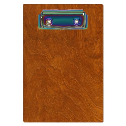 Bütic Holz Klemmbrett Standardform Rum für DIN A3 A4 A5 A6 aus 3 mm Birkensperrholz und mit widerstandsfähigem Klarlack versiegelt, Format:A6 hoch, Klemme:Bügelklemme Regenbogen von Bütic GmbH